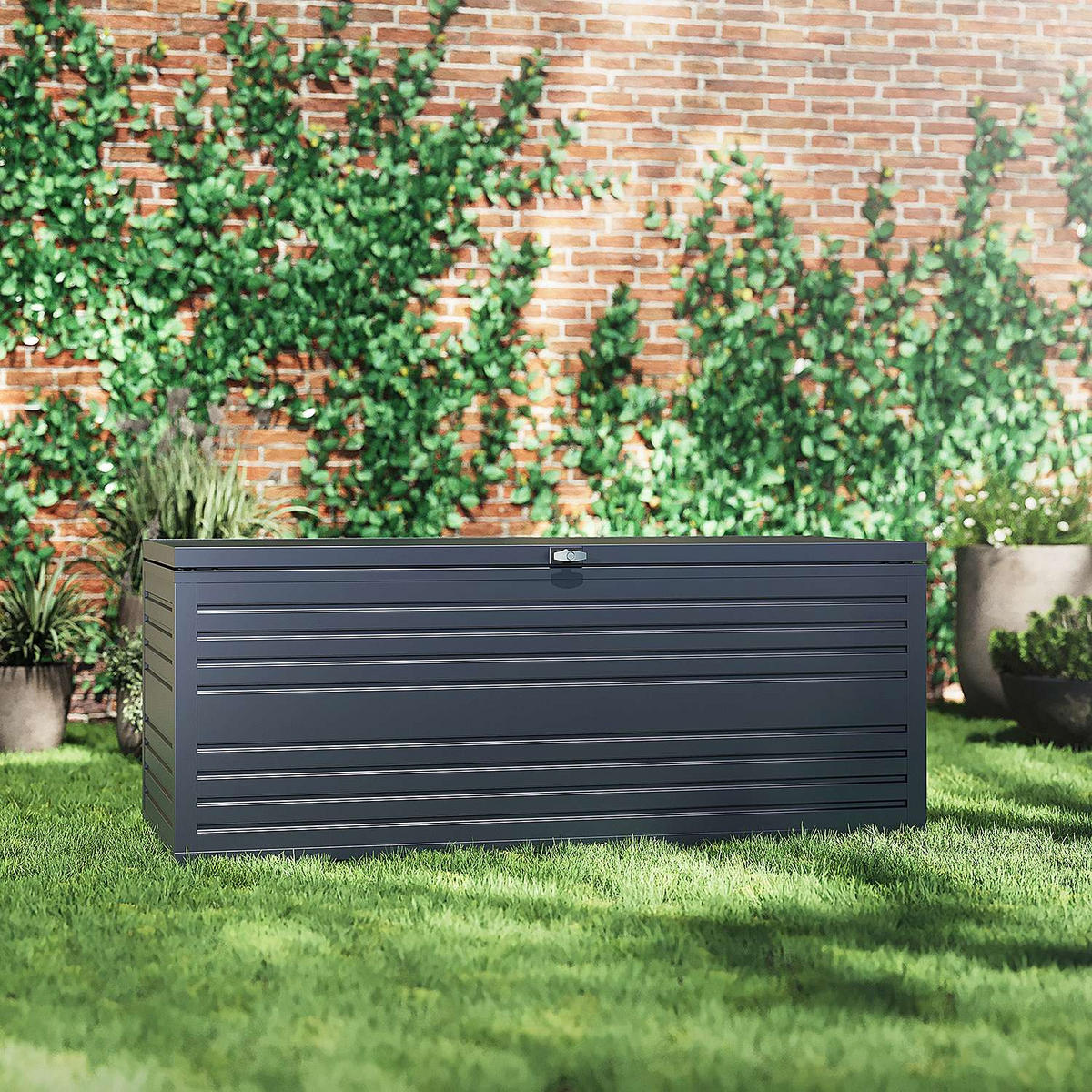 GARTENBOX 200/86/79 cm Aluminium 1318 L - Anthrazit, Metall (86/79/200cm) - WEIDE
