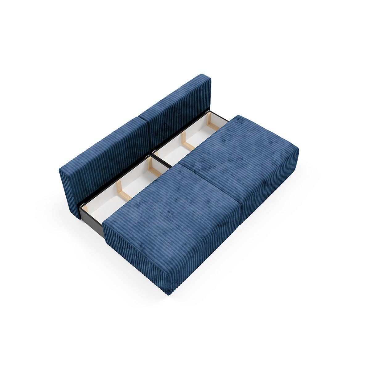 SOFA Angela 3 Sitzplätze Marineblau - Blau, Holz (216/86/102cm) - Petits-meubles
