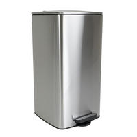 MÜLLEIMER 50 Liter mit Softclose & Fußpedal - Silberfarben, Metall (41.5/67.5/49cm) - PROREGAL