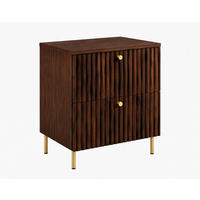 BADEZIMMERSCHRANK: Nusseiche / Platte Nusseiche / Griffe Gold / Beine Gold, 60 x 46 x 73,6 cm - Eichefarben/Goldfarben, Holzwerkstoff (60/73.6/46cm) - 3XE LIVING