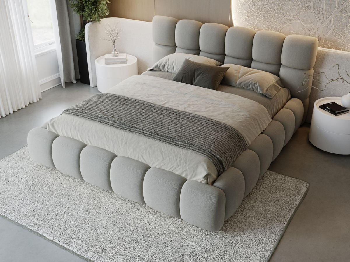 POLSTERBETT Modo 180x200 Grau - Grau, Textil (180/200cm) - Graingold