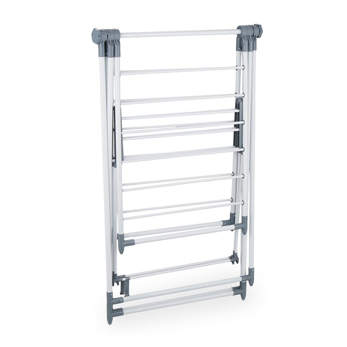 STOJAN na bielizeň s krídlami - biela, kov/plast (155/199/69cm) - Relaxdays