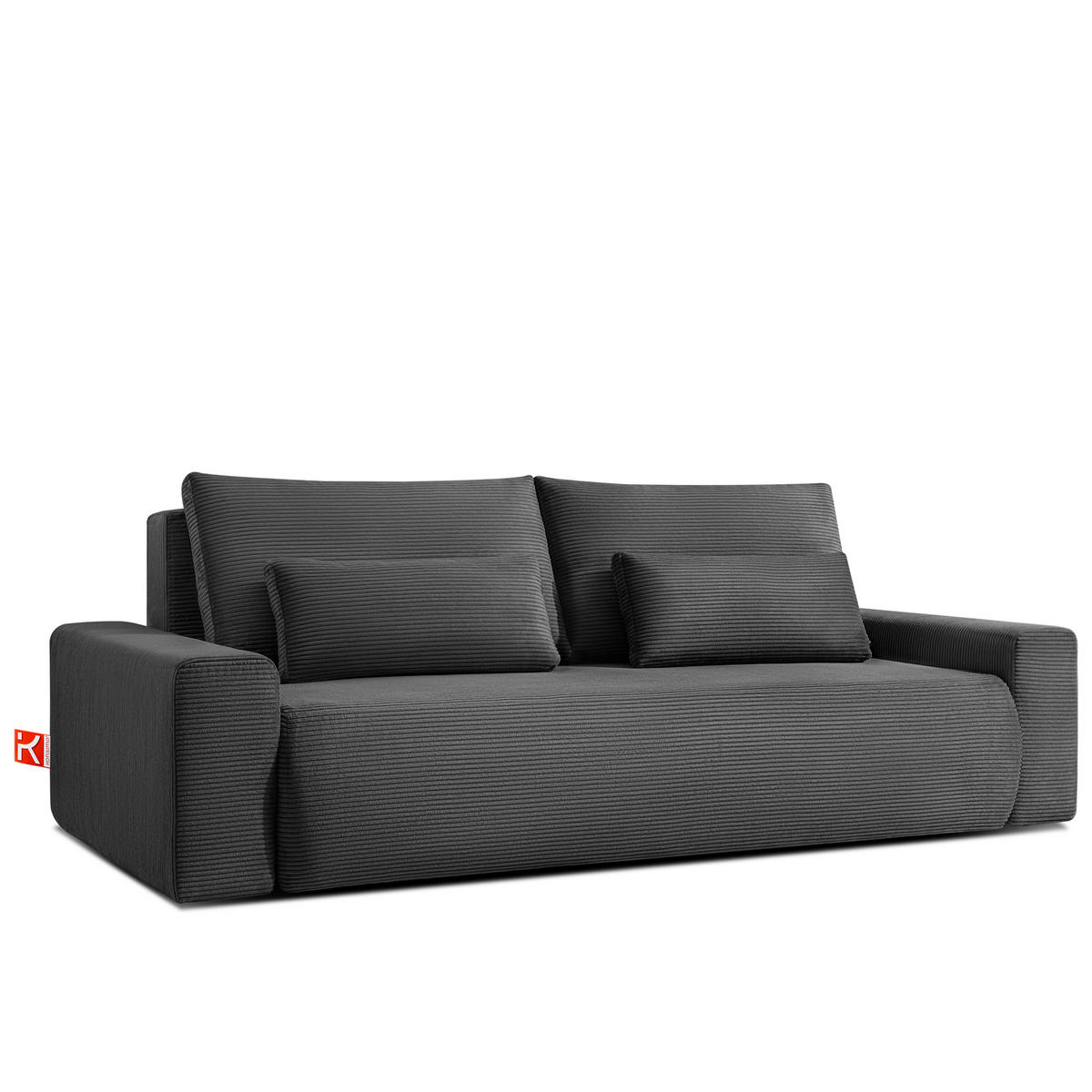 3-SITZER SCHLAFSOFA MOLLIS, Corduroy, Grau - Grau, Holz/Holzwerkstoff (250/93/108cm) - KONSIMO®