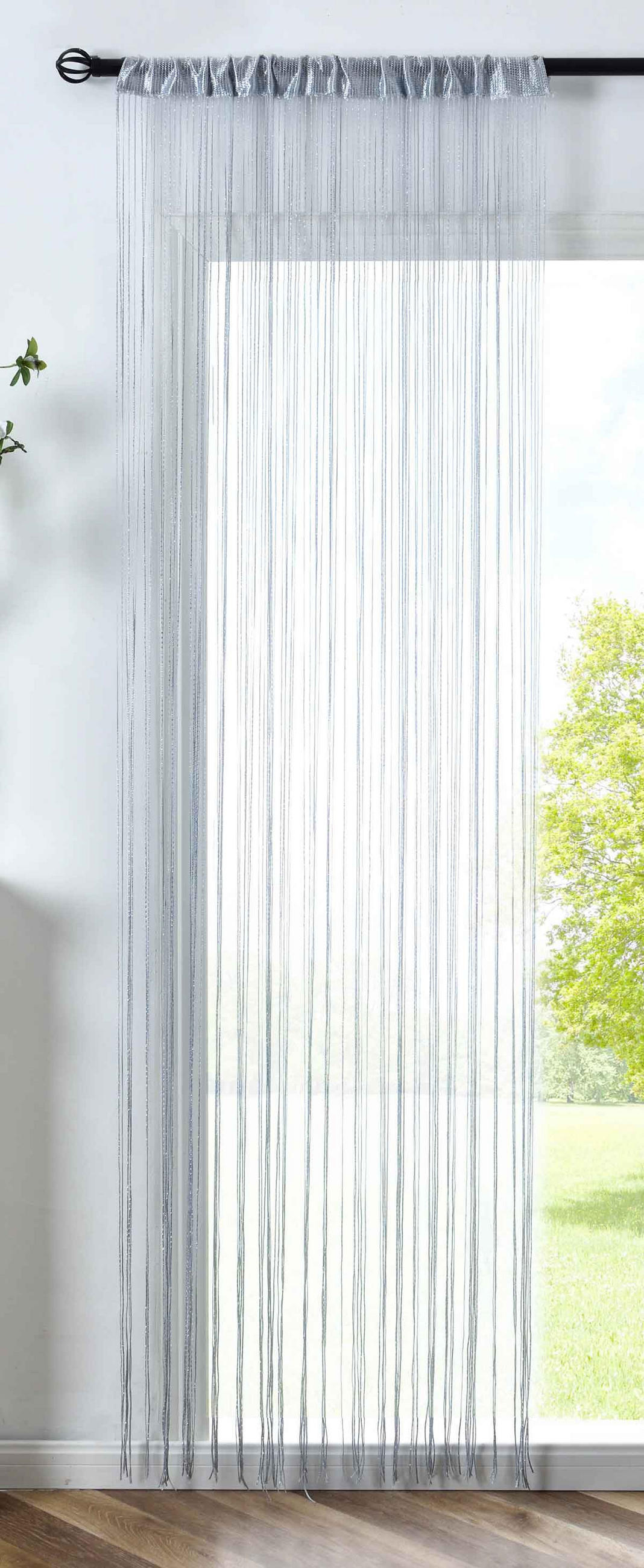 FADENGARDINE Shanghai HxB 230x100 cm Grau Lurex - Grau, Textil (100/230cm) - Gardinenbox