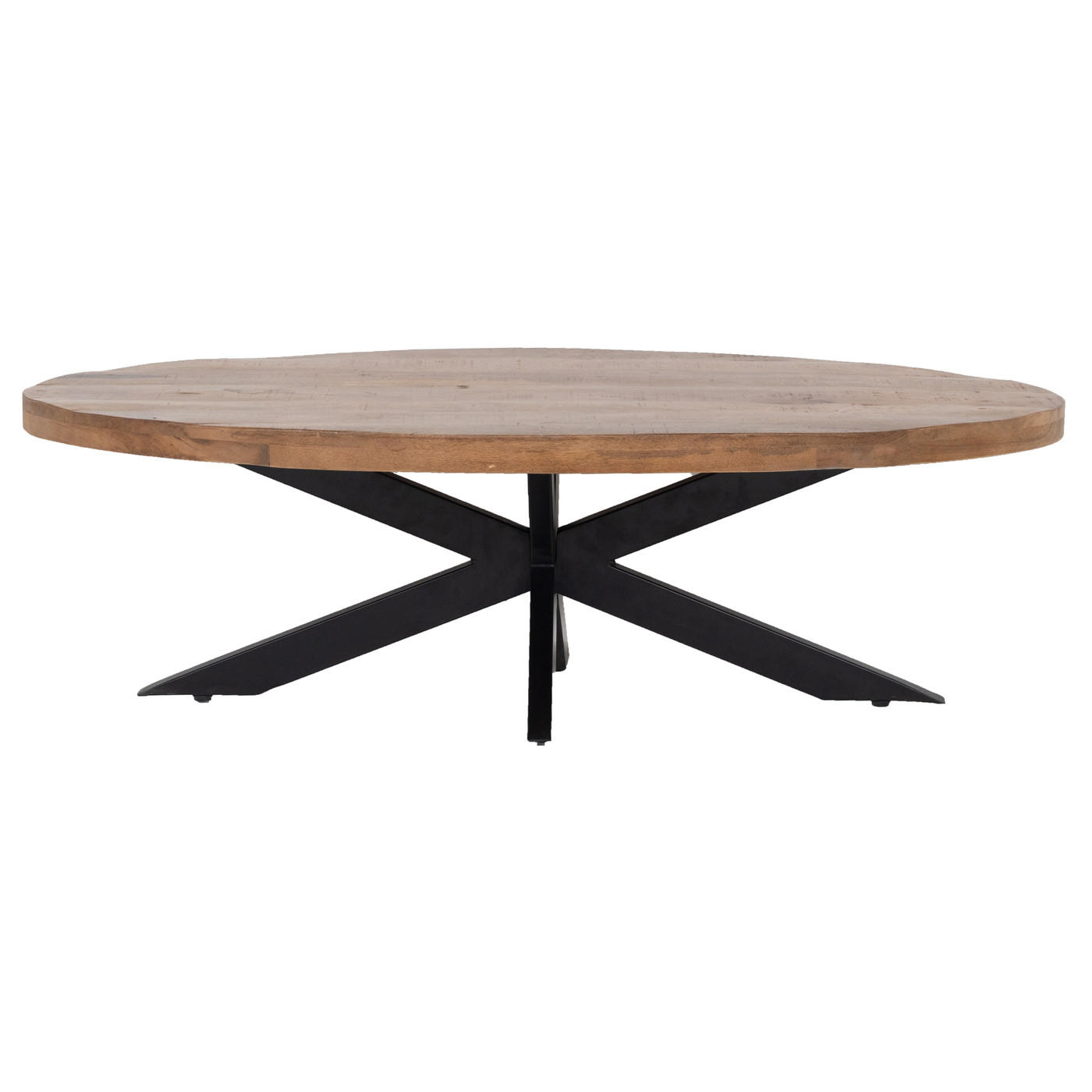 COUCHTISCH oval aus Mangoholz 130cm, braun - Braun, Metall (130/70/40cm) - Giga Meubel