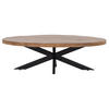 COUCHTISCH oval aus Mangoholz 130cm, braun - Braun, Metall (130/70/40cm) - Giga Meubel