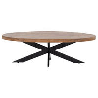COUCHTISCH oval aus Mangoholz 130cm, braun - Braun, Metall (130/70/40cm) - Giga Meubel
