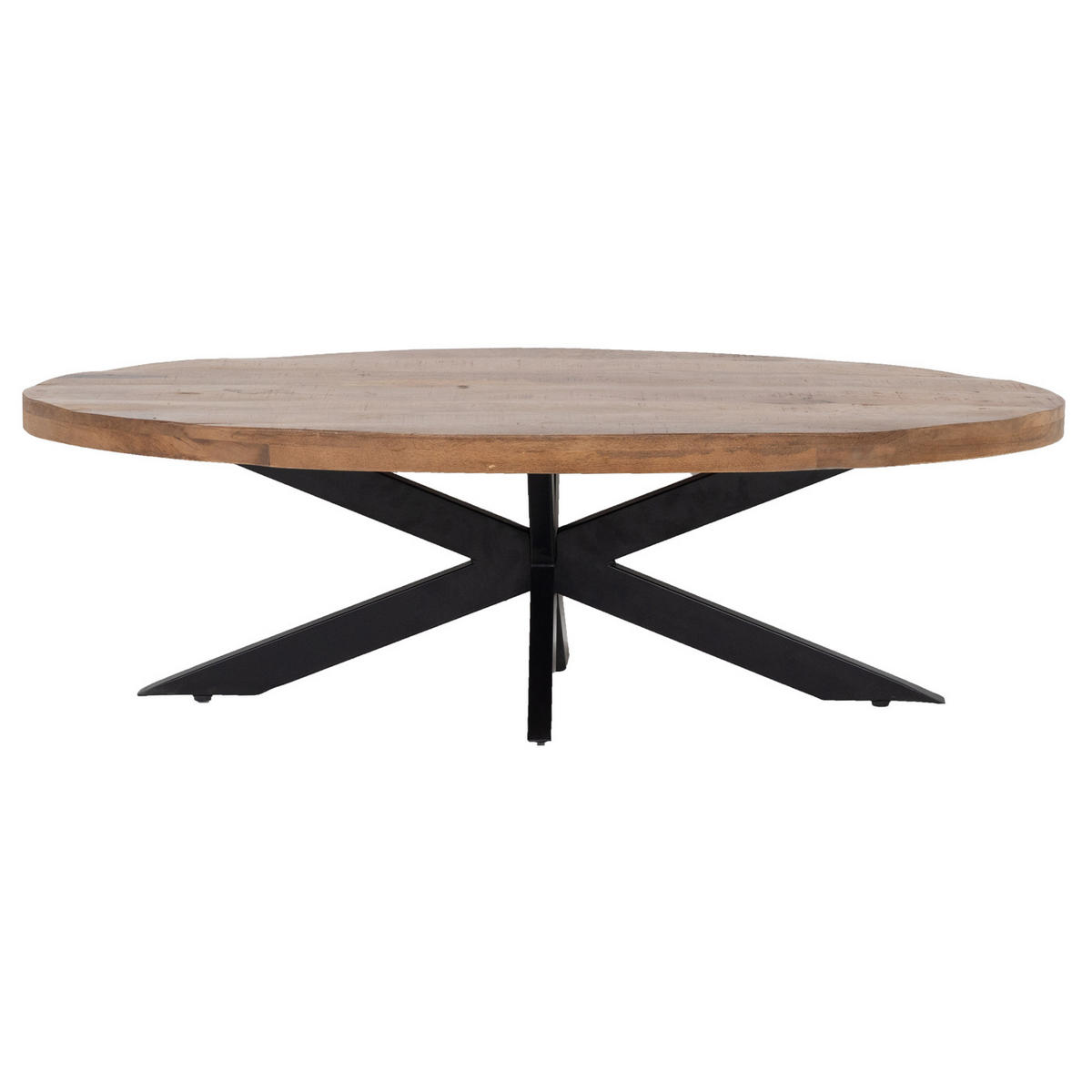 COUCHTISCH oval aus Mangoholz 130cm, braun - Braun, Metall (130/70/40cm) - Giga Meubel
