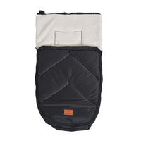 FUSSSACK Luxe schwarz 80 cm, für 5-Punkt-Gurtsystem, flauschiges Innenfutter, wetterfest - Schwarz, Textil (40/8/80cm) - Cangaroo