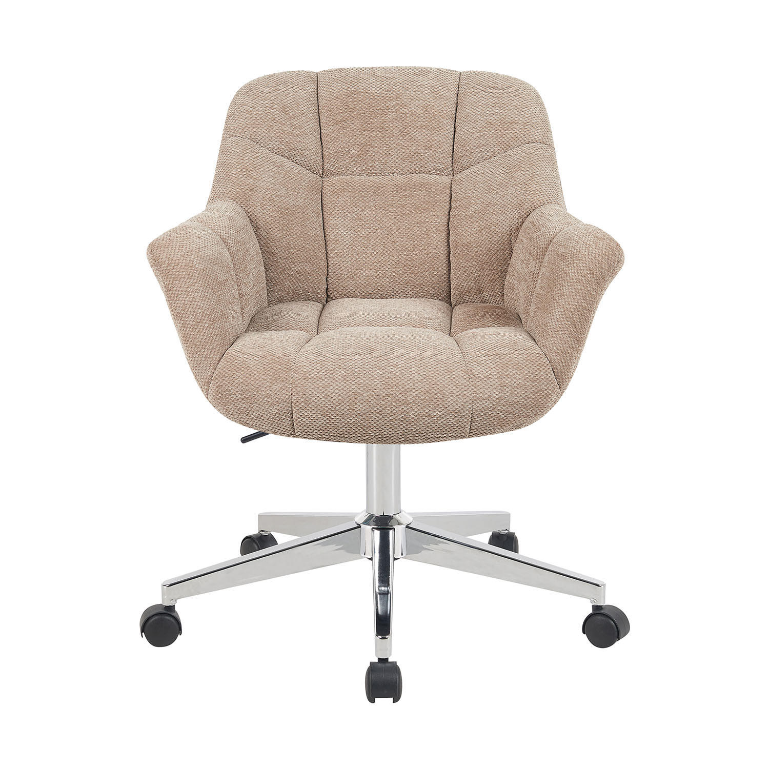BÜROSTUHL Mika-Nio - Chromfarben/Beige, Textil/Metall (65/78/66cm) - DUBI Möbel