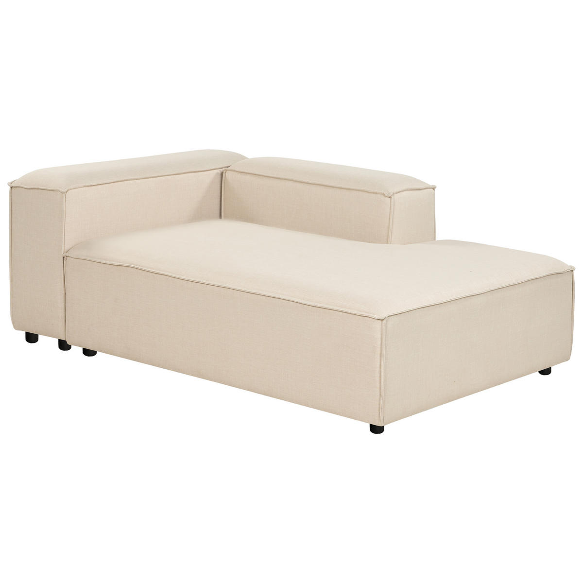 ROHOVÁ POHOVKA modul 3-místná levostranná Béžová Látka s otomanem Ardal - béžová, textil (240/180cm) - Beliani