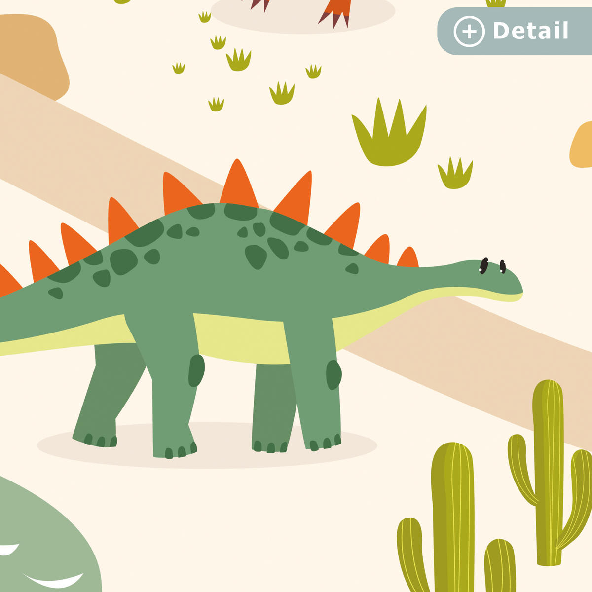 KINDERTEPPICH Dino - Grün - Natur - Kinder - Design 70x105 cm - Multicolor, Kunststoff (70/105cm) - MuchoWow