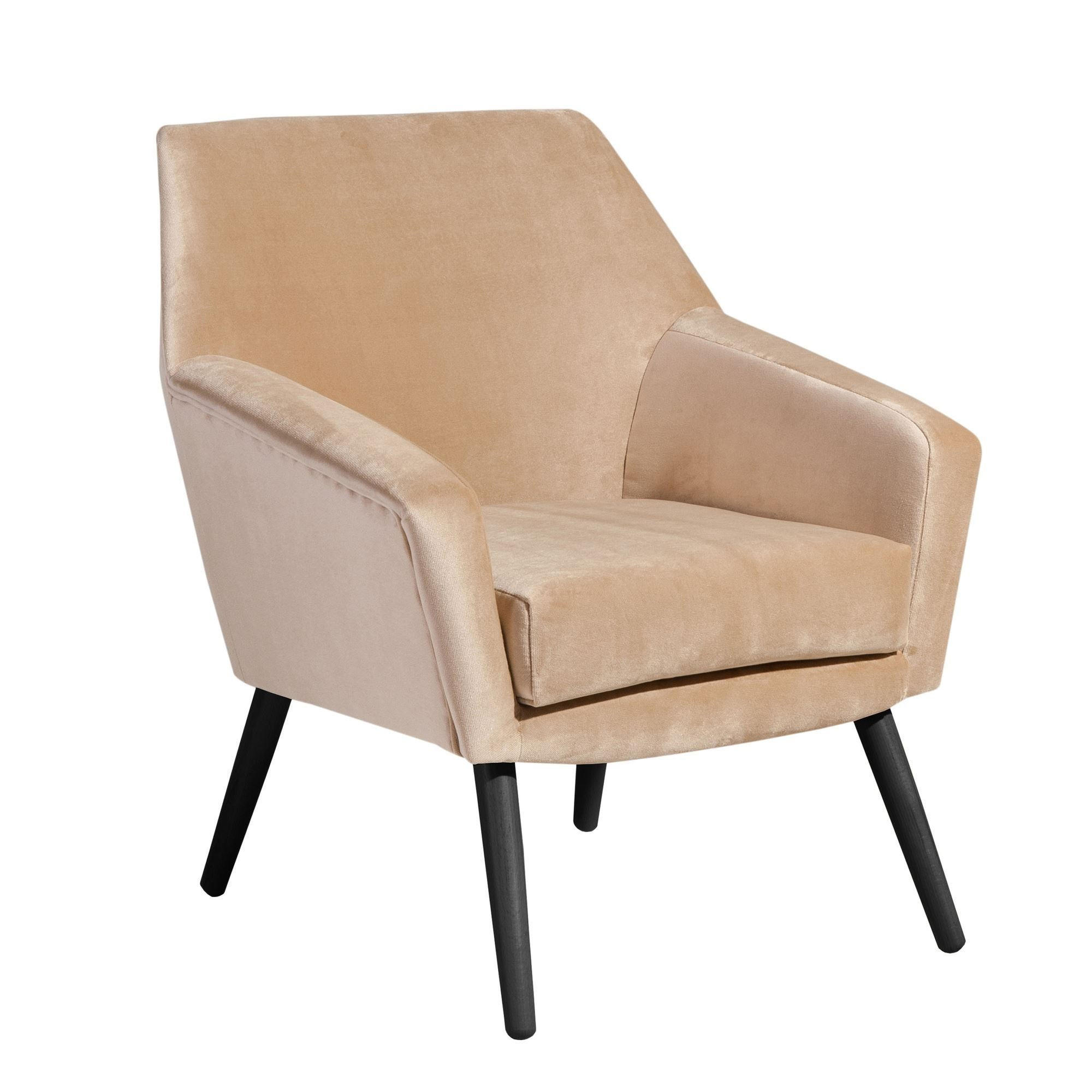 SESSEL Kachka Bezug Samtvelour Buche schwarz / sand - Sandfarben/Buche Kolonial, Kunststoff (71/81/67cm) - 58aufmkessel