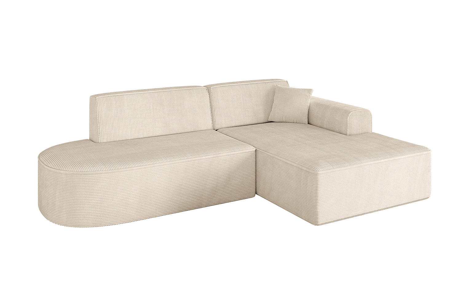 ECKSOFA Ottomane Rechts IREA-L1-v3 - 232x165x77 cm Beige - Beige, Holzwerkstoff/Textil (232/165cm) - ALTDECOR