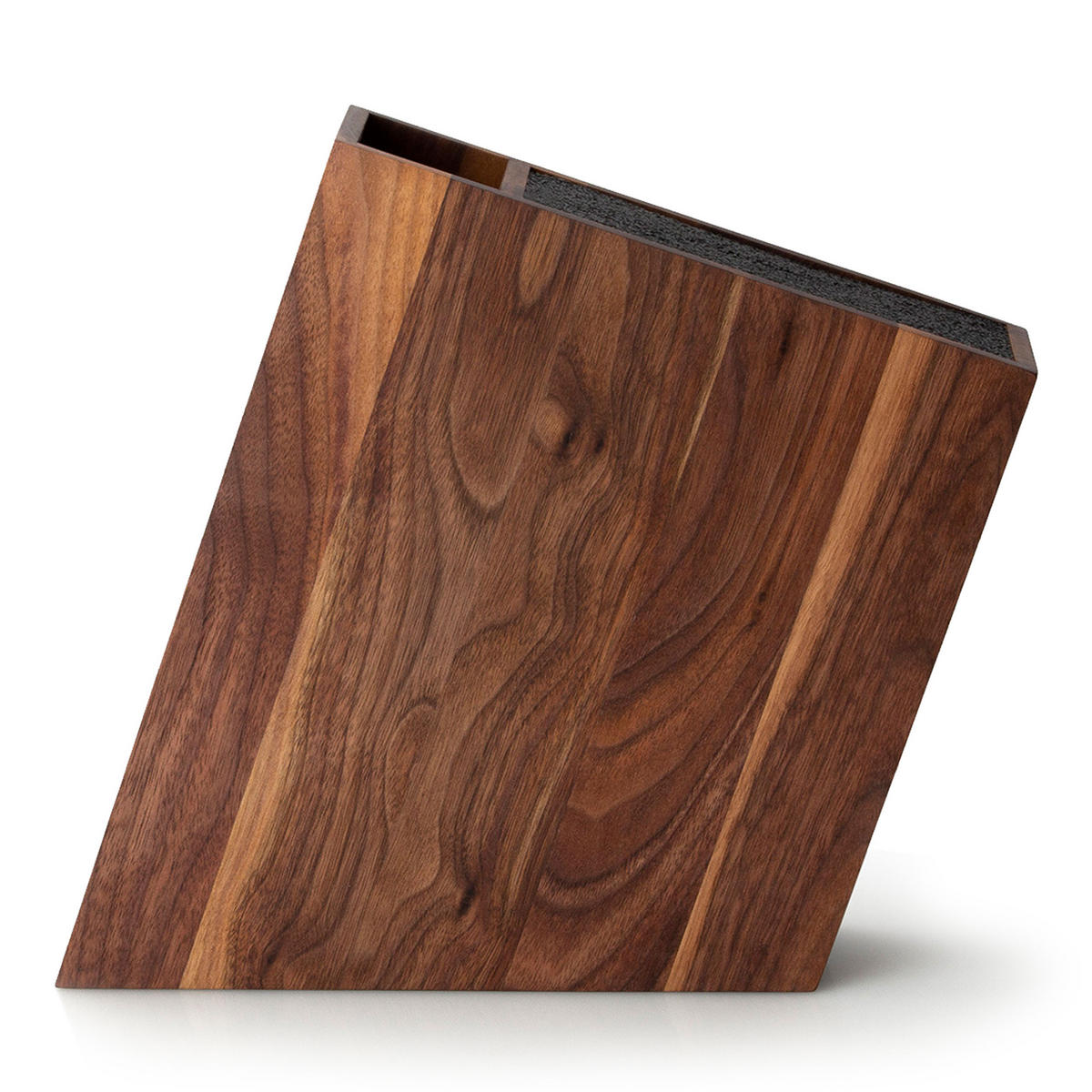 MESSERBLOCK, schräg stehend, mit Utensilienbehälter, Walnussholz - Braun, Holz (30/5/45cm) - Continenta