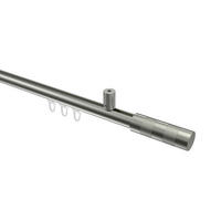 GARDINENSTANGE INNENLAUF Sonius Mavell 120 cm, 1-läufig, 20 mm Ø Edelstahl-Optik - Edelstahlfarben/Silberfarben, Metall (120cm) - INTERDECO