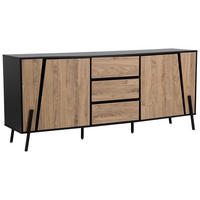 SIDEBOARD mit 2 Türen Braun/Schwarz Blackpool - Braun, Holzwerkstoff (177/75/40cm) - Beliani