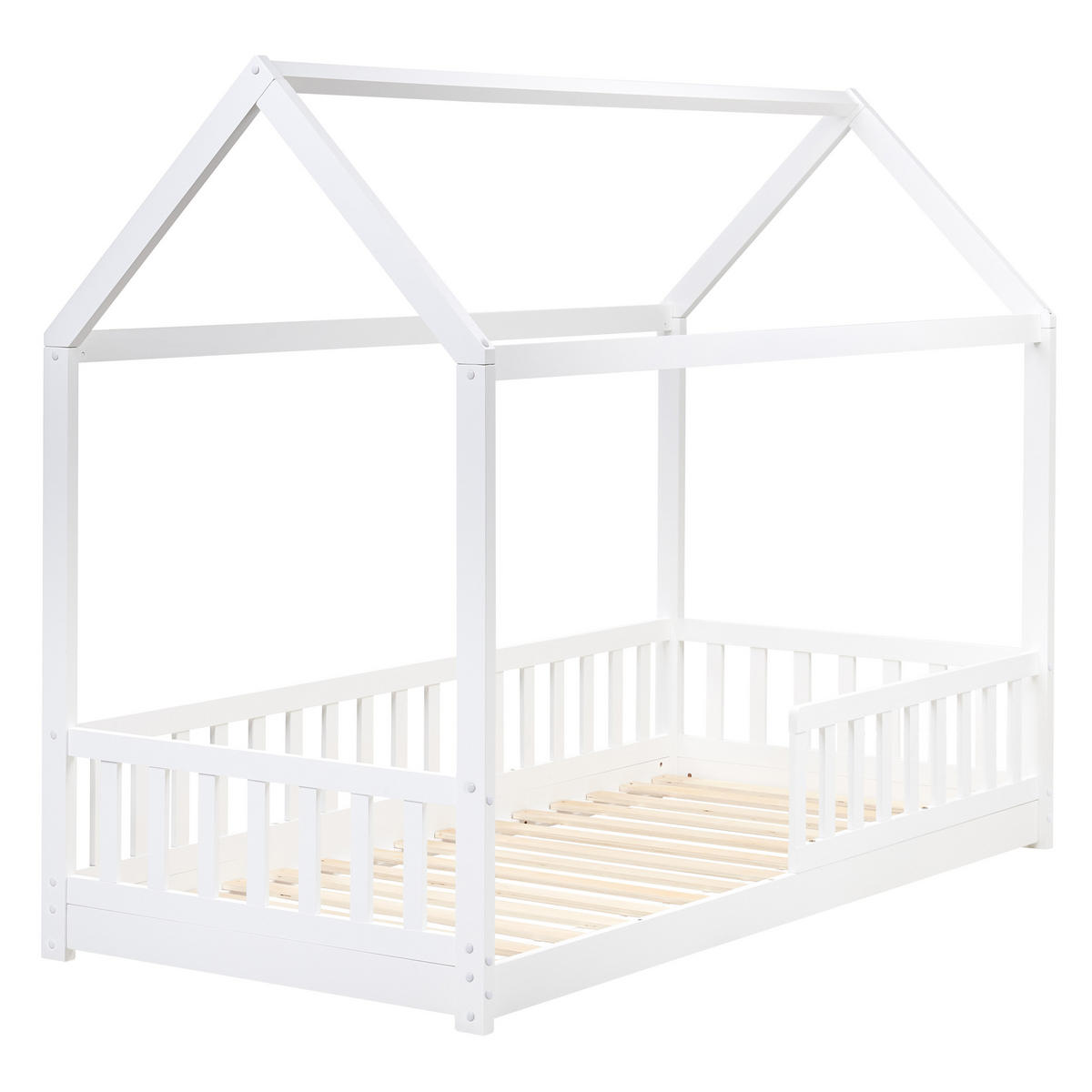 KINDERBETT 90x200 cm Weiß Cossaye - Weiß, Holz (90/200cm) - Beliani