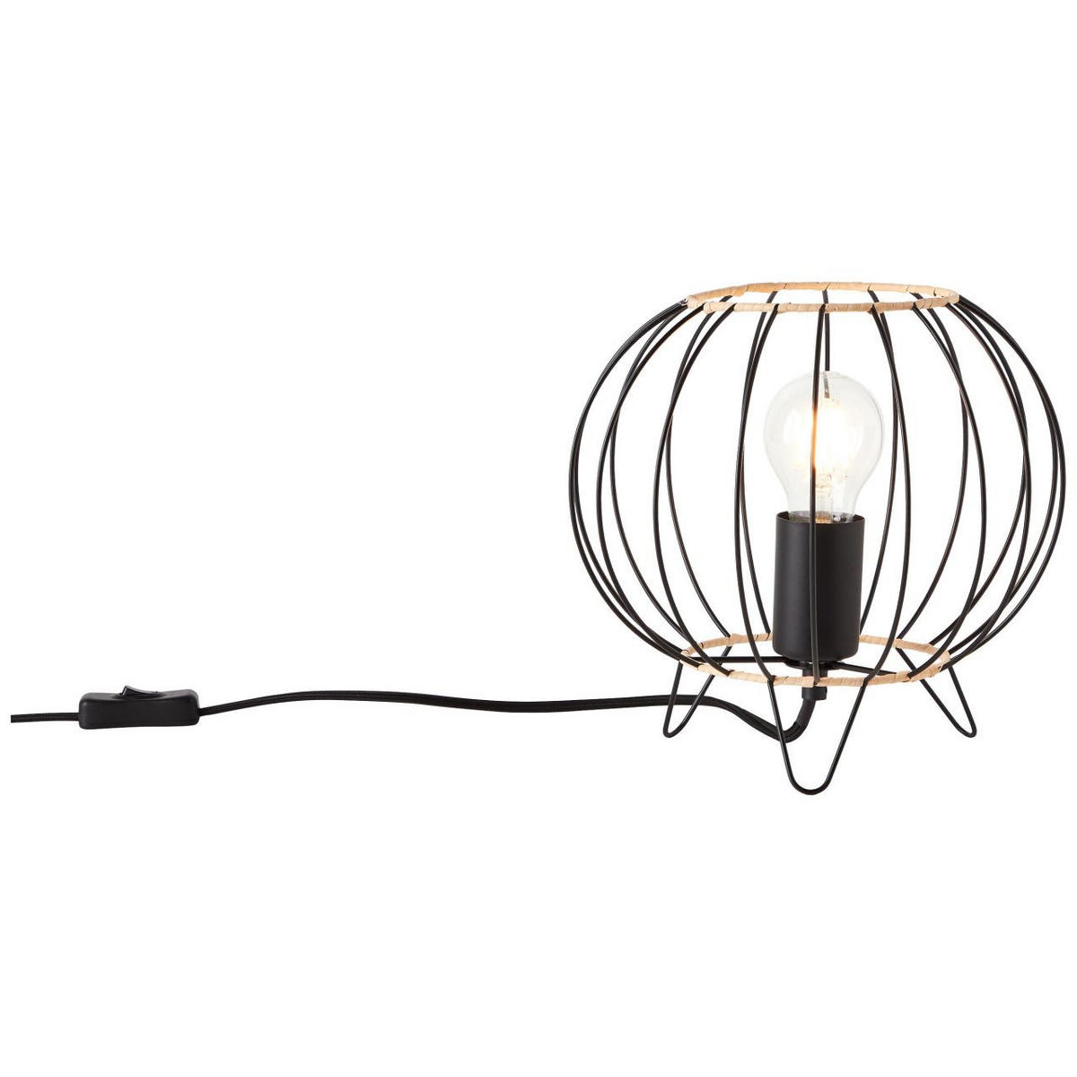 TISCHLEUCHTE Silemia 93086/76 - Schwarz, Metall (24/24/22.5cm) - Brilliant