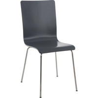 BESUCHERSTUHL PEPE 87x43x47 cm Grau Holz Metall - Grau, Metall (43/87/47cm) - DELUKE