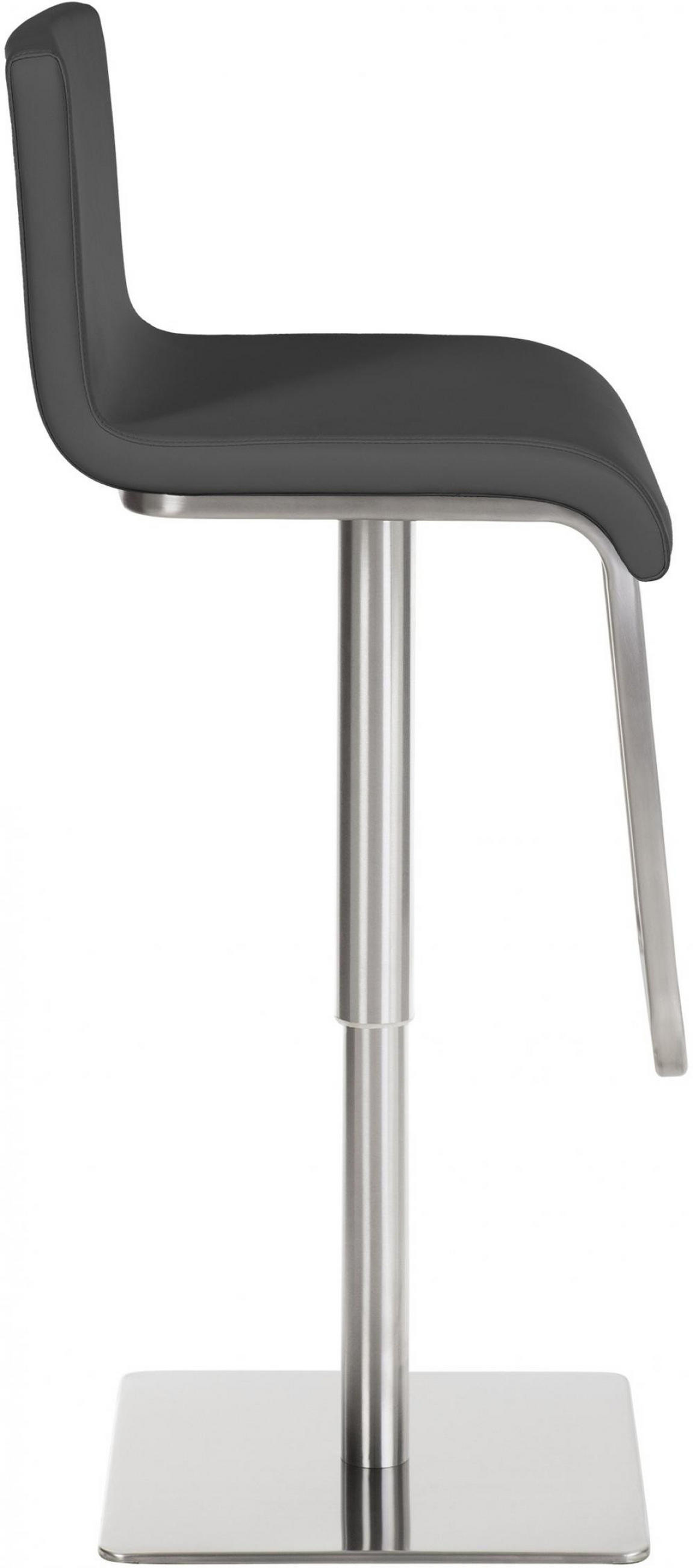 BARHOCKER 2er Set Lederlook Grau - Edelstahlfarben/Grau, Textil/Metall (41/80/46cm) - CLP