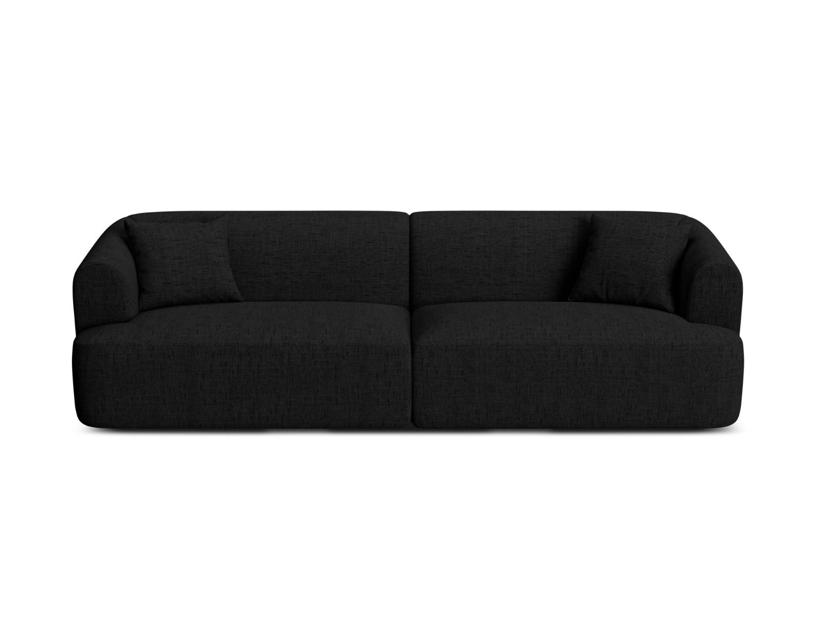 MODULARES-SOFA Campi aus strukturiertem Stoff schwarz 4 Sitzplätze - Schwarz, Textil (90/70/255cm) - Cosmopolitan Design