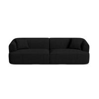 MODULARES-SOFA Campi aus strukturiertem Stoff schwarz 4 Sitzplätze - Schwarz, Textil (90/70/255cm) - Cosmopolitan Design