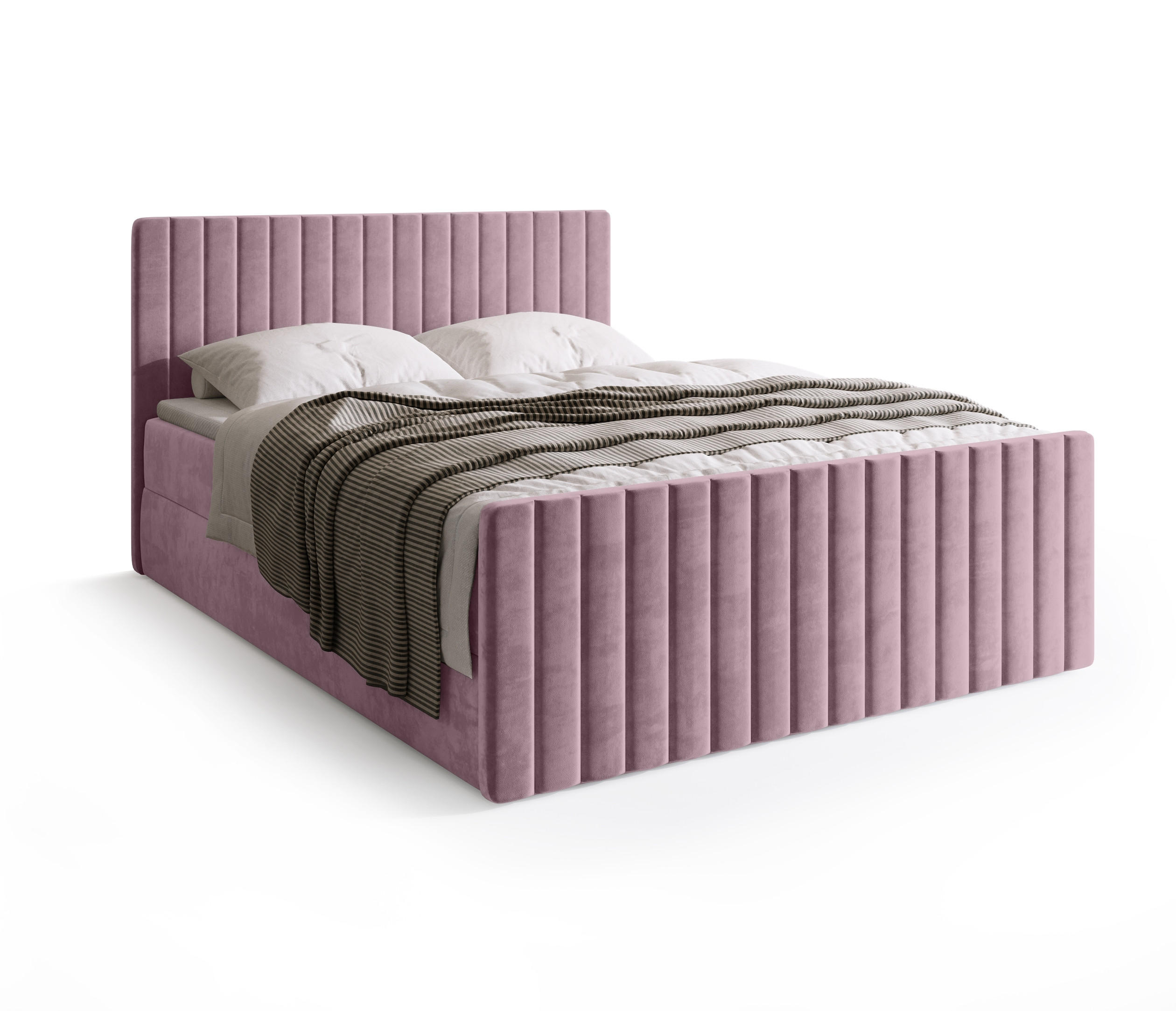 BOXSPRINGBETT Dream Duo mit Topper 140/200 Puderrosa - Rosa, Kunststoff (140/200cm) - Bromarkt