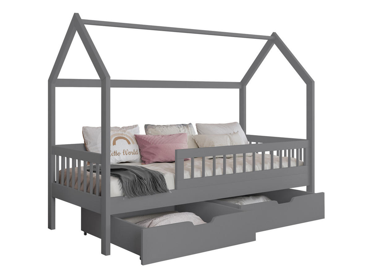 HAUSBETT Gaja 90 - Grau, Holz (90/200cm) - MIRJAN24