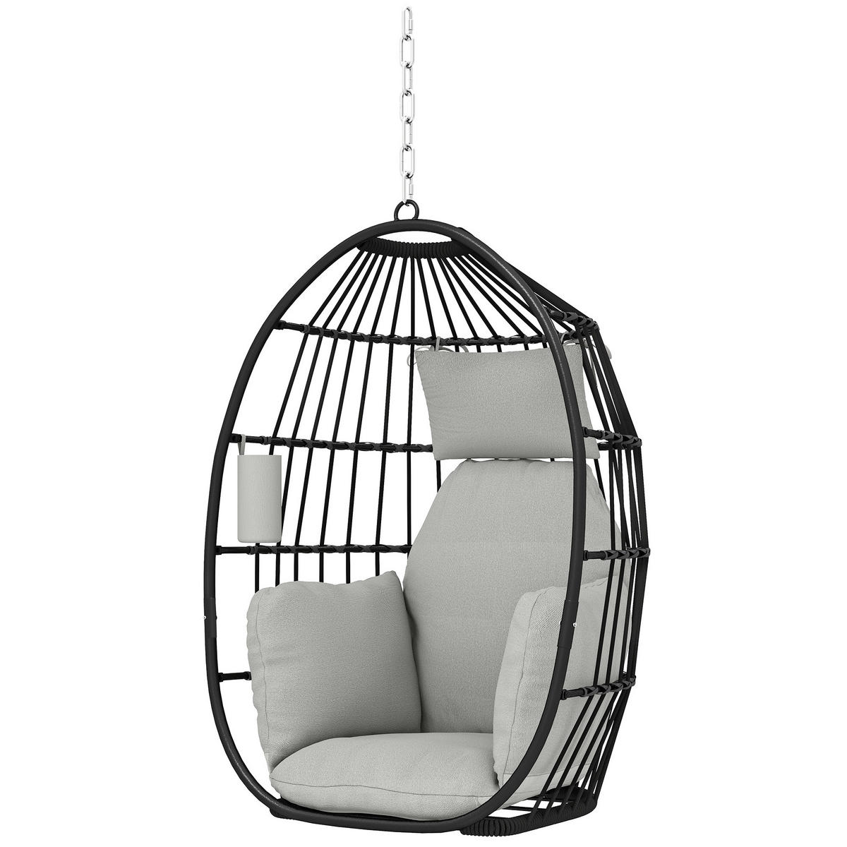 HÄNGESESSEL DE-15335 Dunkelgrau - Dunkelgrau, Metall (62/107/75cm) - ComfortXL