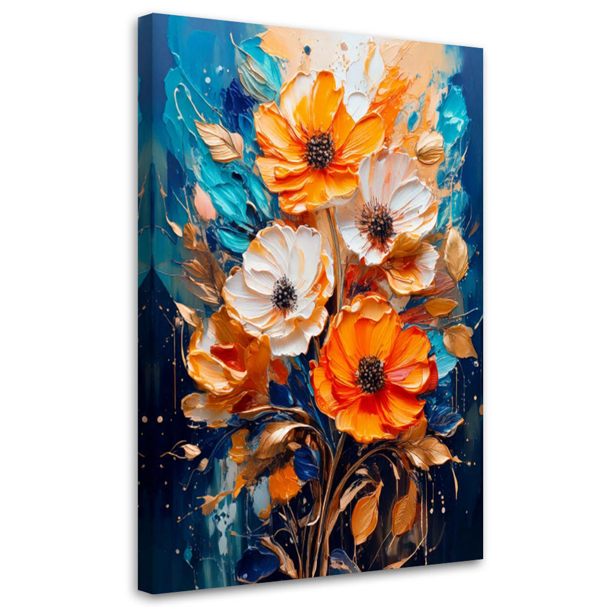 LEINWANDBILD Blumen 30x45cm - Orange, Textil (30/45cm) - Feeby