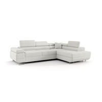 ECKSOFA Monaro Mit Schlaffunktion - Weiß, Holzwerkstoff/Textil (275/202cm) - Fun Möbel