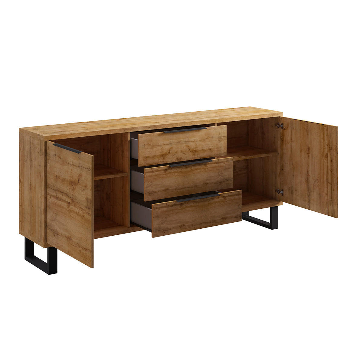 SIDEBOARD Eden Holz und Metall - Braun, Holzwerkstoff (201/83/45cm) - Petits-meubles