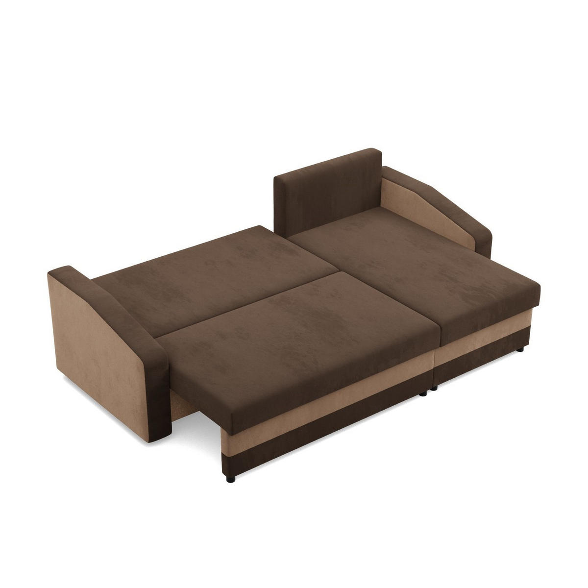 ECKSOFA MIT SCHLAFFUNKTION ORION, Dunkelbraun + Braun - Multicolor, Textil (231/140cm)