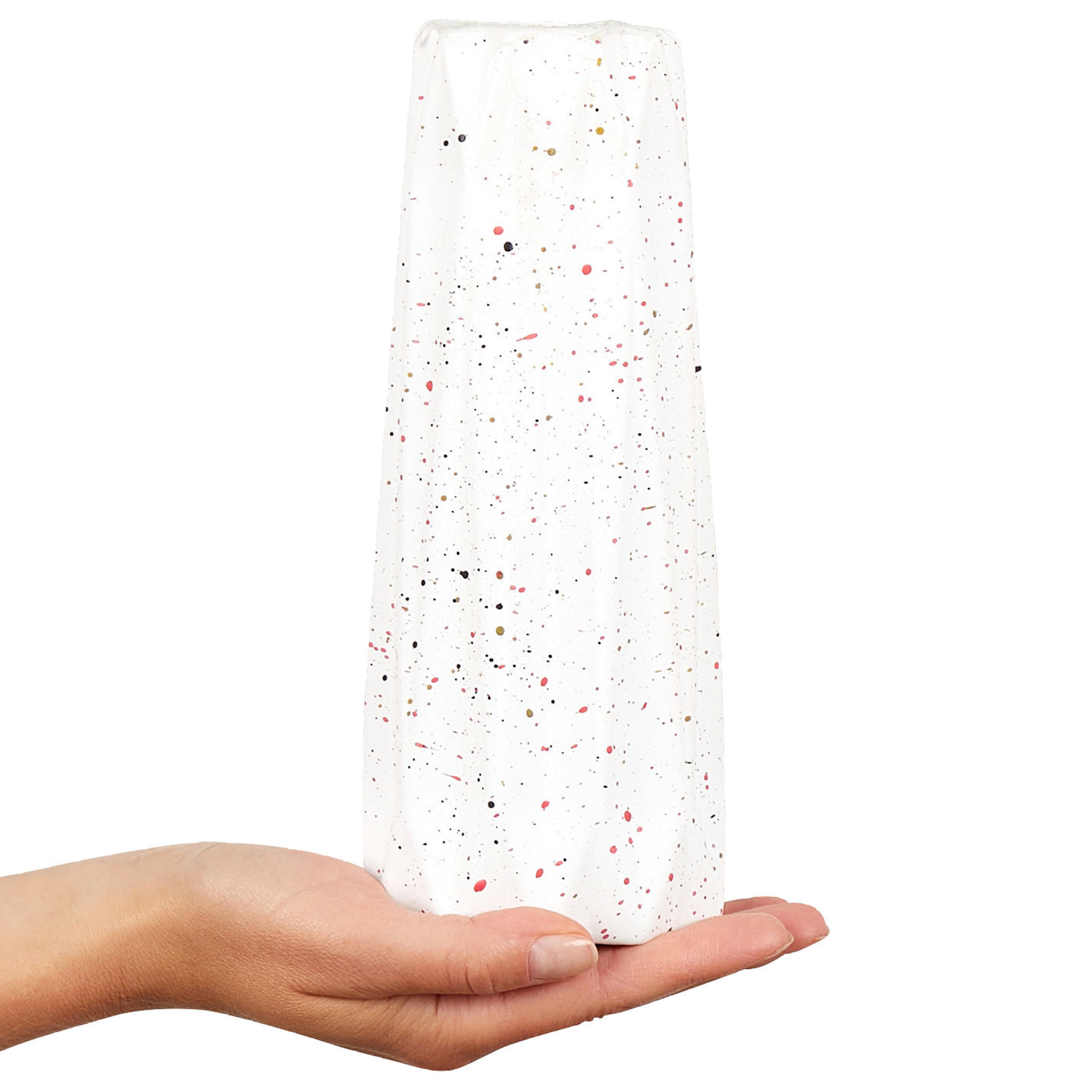 BLUMENVASE Steinzeug weiß Amaliada - Weiß, Stein (24cm) - Beliani