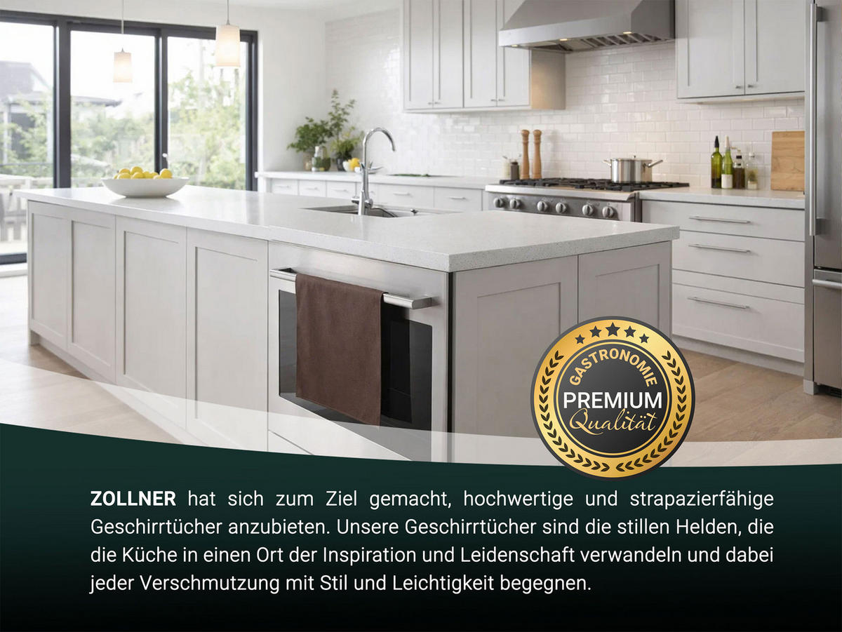 GESCHIRRTÜCHER, 5er-Set, 50x70 cm, 100% Baumwolle - Braun, Textil (50/70cm) - Zollner
