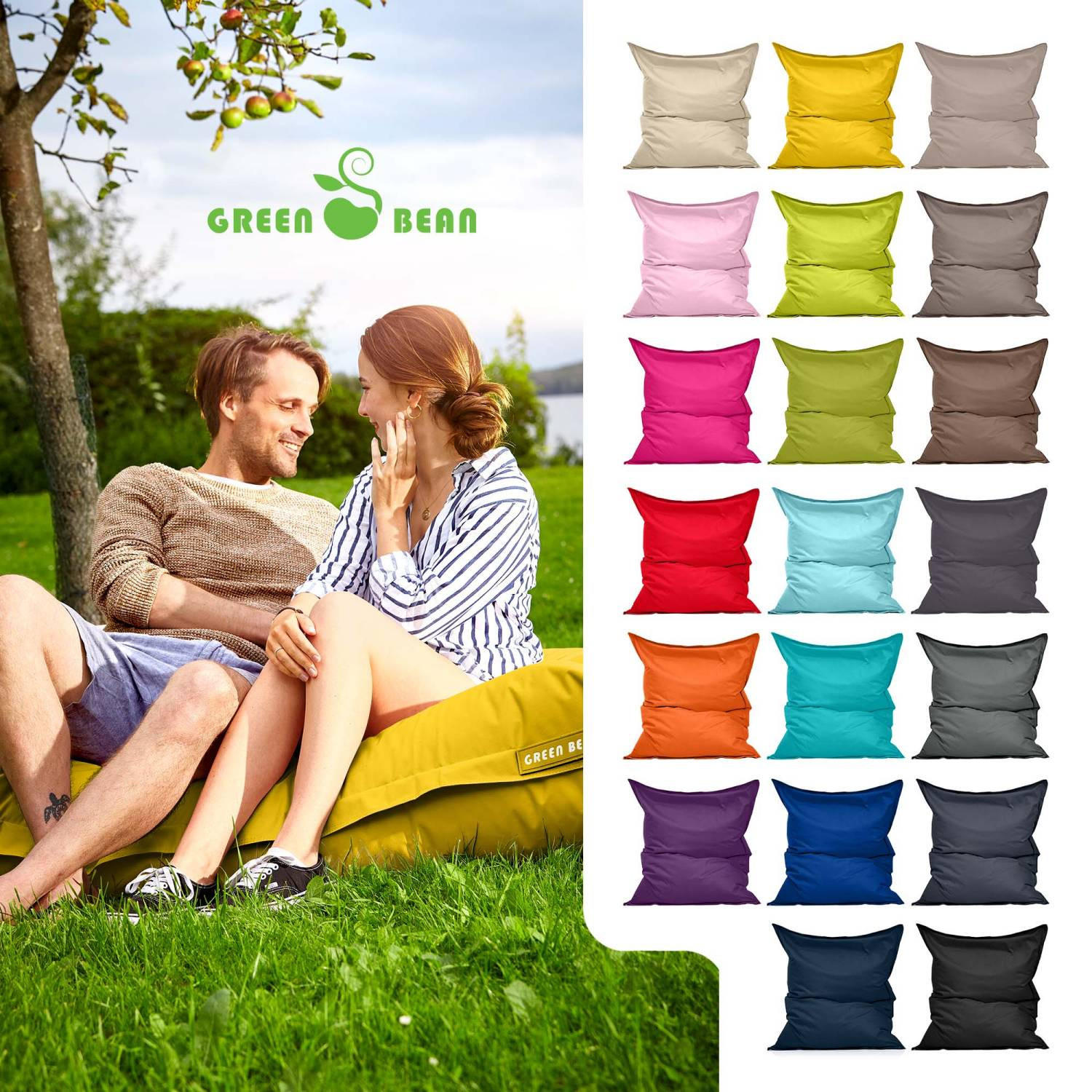 SITZSACK XXL "Square" 140x180cm - 380 L - Gelb, Textil (140/25/180cm) - Green Bean