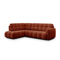 ECKSOFA MELLOW 5-Sitzer, dunkelorange - Dunkelorange/Schwarz, Holz/Textil (283/191cm) - Courtois Laville