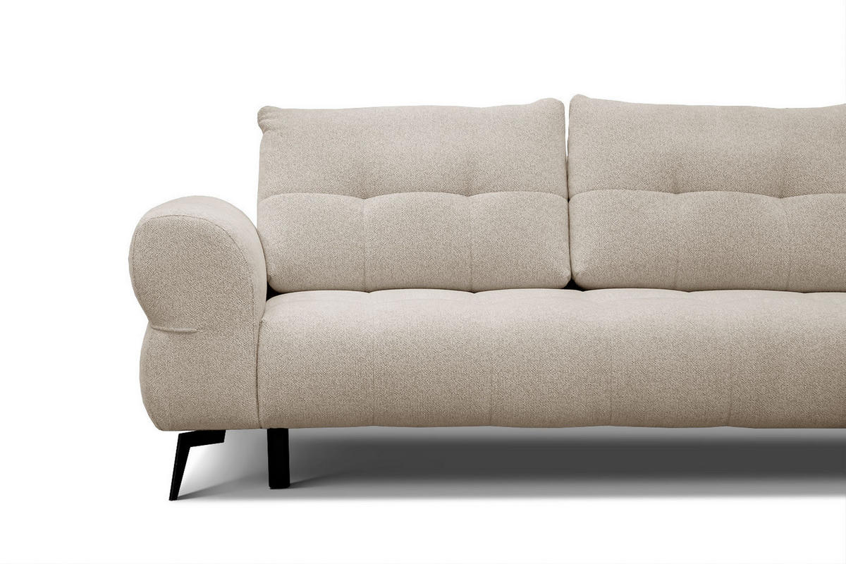 ECKSOFA SALVINI 4-Sitzer, ecru - Ecru/Schwarz, Holzwerkstoff/Textil (292/158cm) - Courtois Laville