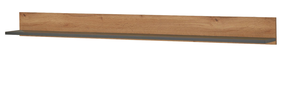 WANDBOARD Eiche Evoke, grau, Wandregal 170 cm - Naturfarben, Holzwerkstoff (170/15/17cm) - Furn.Design
