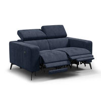 RELAXSOFA MORELLO 2-Sitzer, marineblau, 2 x Relax Zero Gravity - Dunkelblau, Holz/Textil (164/82/103cm) - Courtois Laville