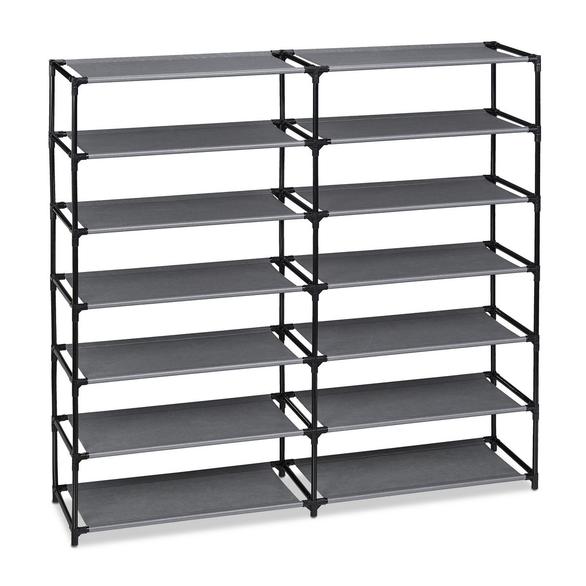 SCHUHSCHRANK - Grau, Kunststoff/Textil (115/107/30cm) - Relaxdays