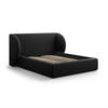 BETT mit Bettkasten und Kopfteil Miley aus Samt schwarz 200x200cm - Schwarz, Textil (200/200cm) - Micadoni