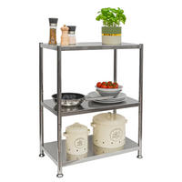 EDELSTAHL-REGAL 61x36x82 cm bis 60kg inkl. 3 Ebenen - Silberfarben, Metall (36/82/60cm) - shelfr