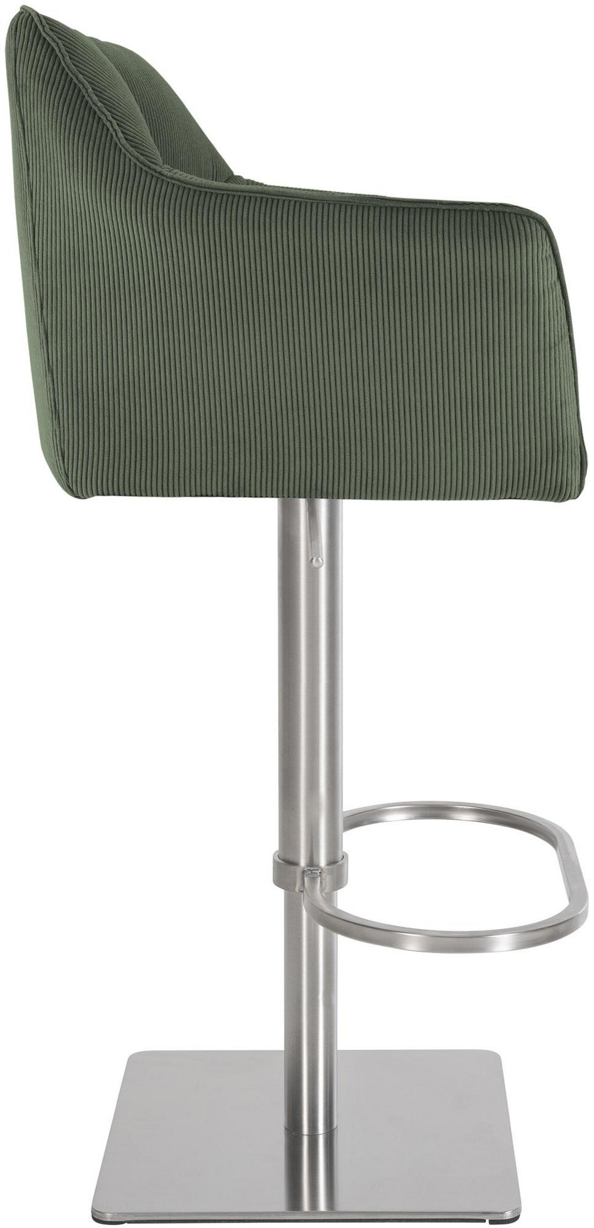 BARHOCKER Sihar Cord Grün Silber - Grün, Textil (64/88/45cm) - DELUKE