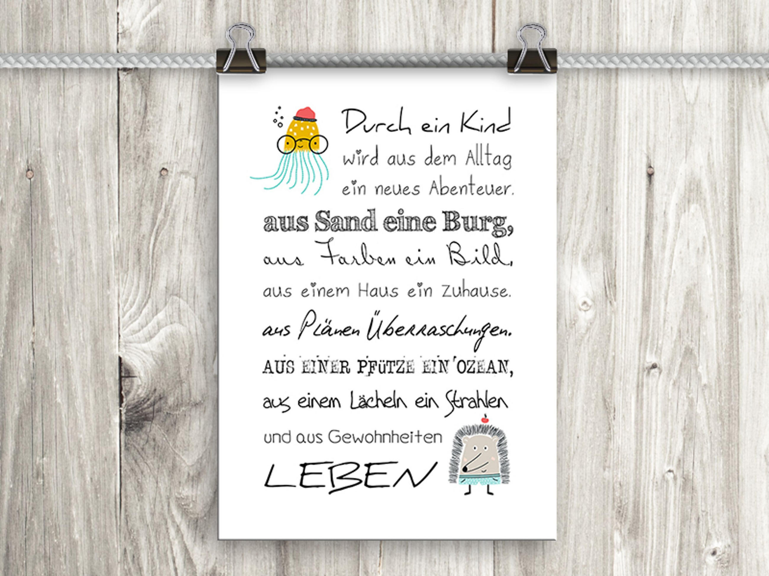 POSTER DIN A4 21x29,7 cm Kinderzimmer Geschenk Geburt - Weiß, Papier (21/29.7/2cm) - artissimo
