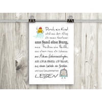 POSTER DIN A4 21x29,7 cm Kinderzimmer Geschenk Geburt - Weiß, Papier (21/29.7/2cm) - artissimo