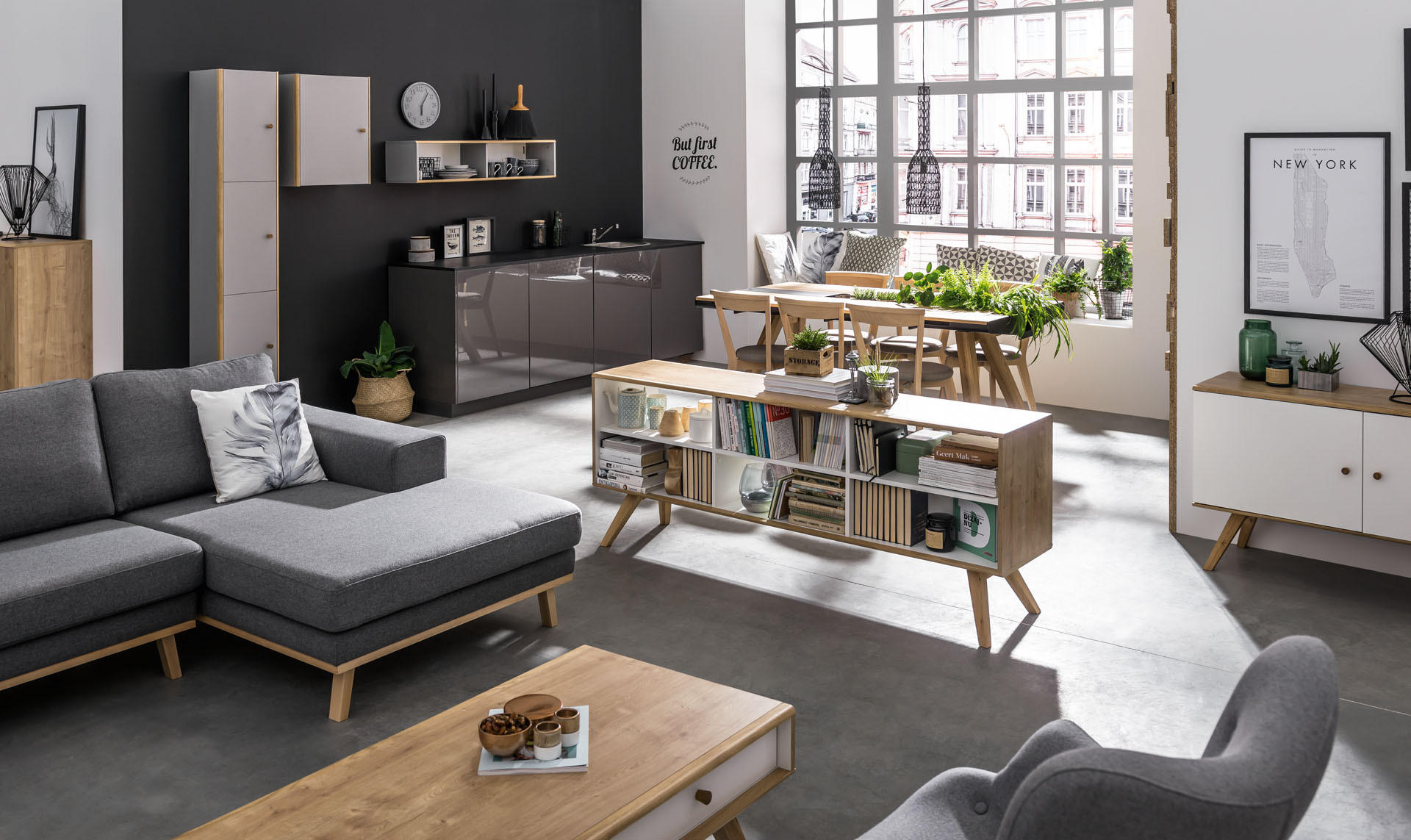 LOWBOARD MIT BEIDSEITIGEN ABLAGEN NATURE - Weiß, Holzwerkstoff (180/72/40cm) - Vox Möbel