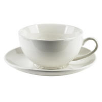 TASSE mit Untertasse Basic Weiß 15/11/7 cm Keramik - Weiß, Keramik (0.2L) - Mondex