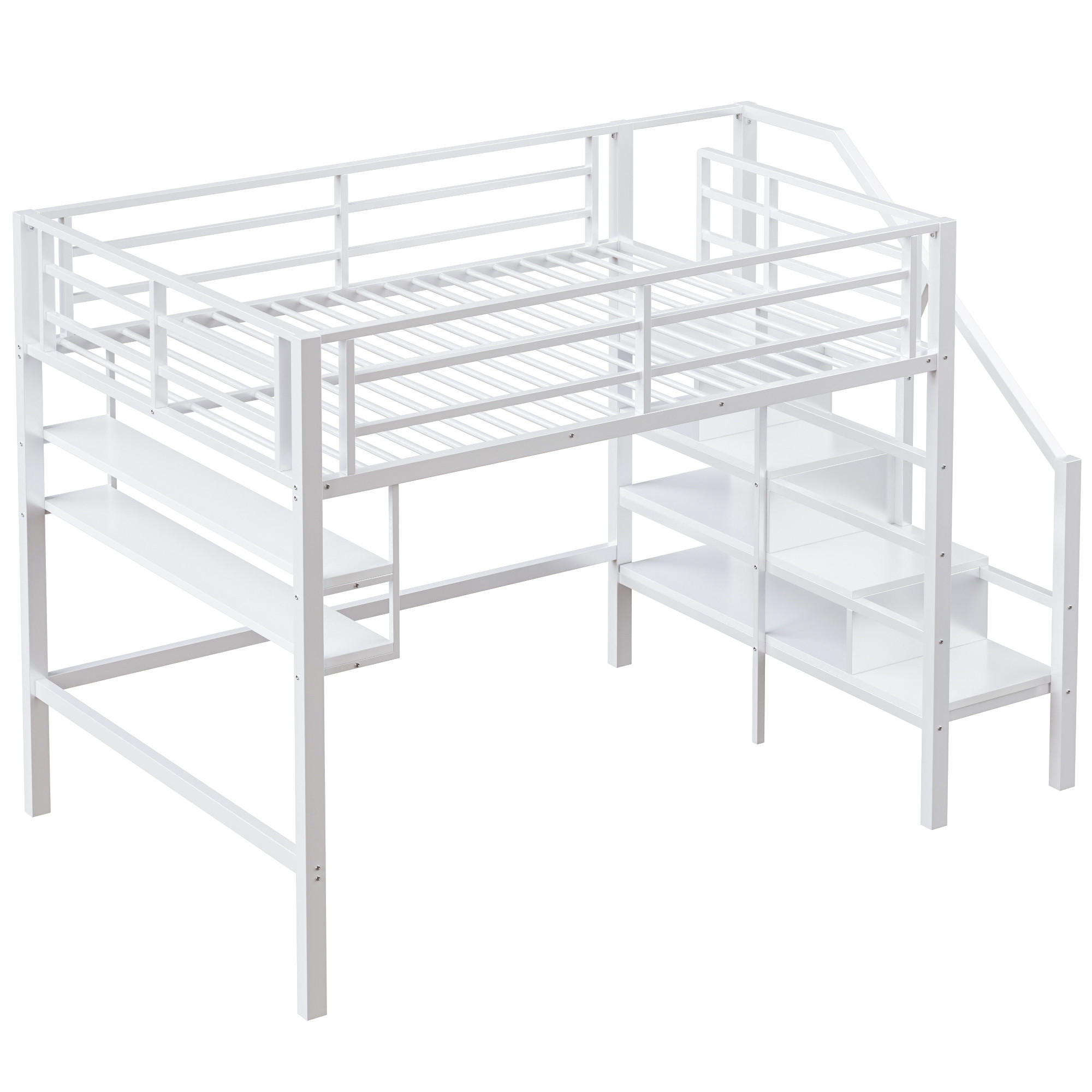 HOCHBETT Weiß 255/145/160 cm - Weiß, Metall - Urban Meuble